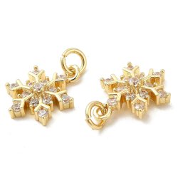 Eiskristall mit Zirkonia, vergoldetes Messing, Anhnger mit se, 11,5x15x4 mm, 2 Stck