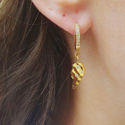 Freundschaftsherz mit Zirkonen, gehmmert, Silber, 17,7x14 mm, 1 Stck