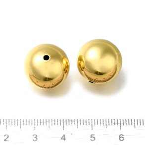 Groe Perle, hohl, Messing vergoldet, Durchmesser 16 mm, 4 Stck