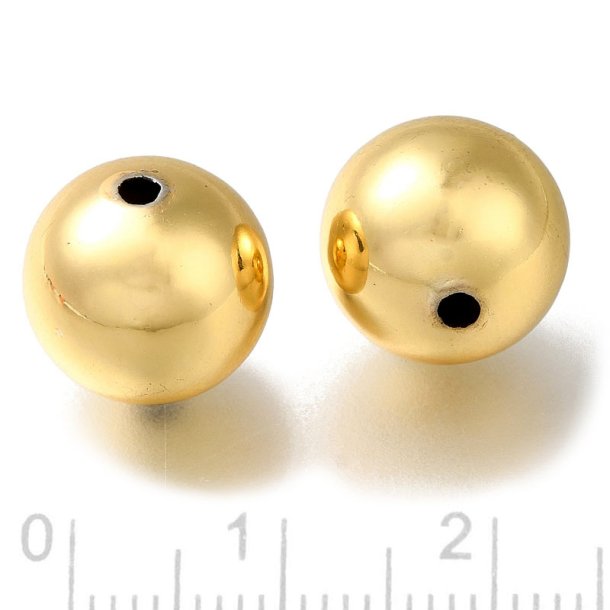 Perle, hohl, Messing vergoldet, Durchmesser 12 mm, ca. 20 Stck