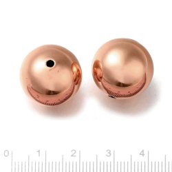 Groe Perle, hohl, Messing rosa-vergoldet, Durchmesser 18 mm, 4 Stck