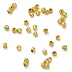 Discokugelperle, facettiert, klein, vergoldetes Messing, 2x2,5 mm, ca. 50 Stk
