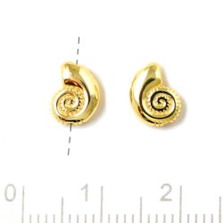 Muschelfrmige Perle, vergoldetes Silber, 8x6 mm, 1 Stck