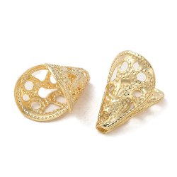 Cone bead caps, small style, 18K gold-plated brass, 12x11 mm, 6 pcs