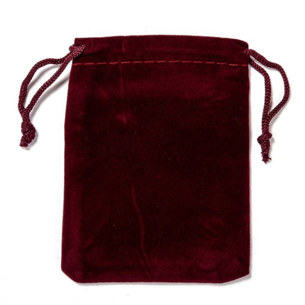 Jewellery bags, red, velour, 90x70mm, 10pcs