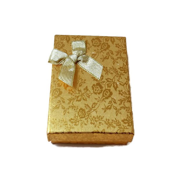 Gift box, golden with golden bow, 80x50x27mm, 2pcs.