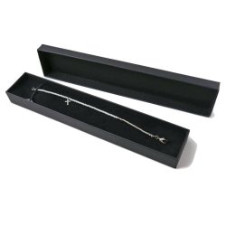 Jewellery gift box, long, black, separate lid, 210x40x28mm, 2pcs