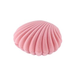Geschenkbox fr Ohrringe und Ohrstecker, Muschel, rosa mit Velourseinlage, 60x50x30 mm, 1 Stck