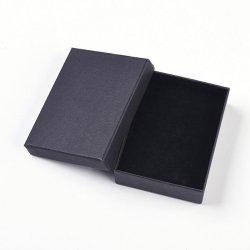 Schmuckschachtel, schwarz, 90x69x27 mm, 2 St�ck