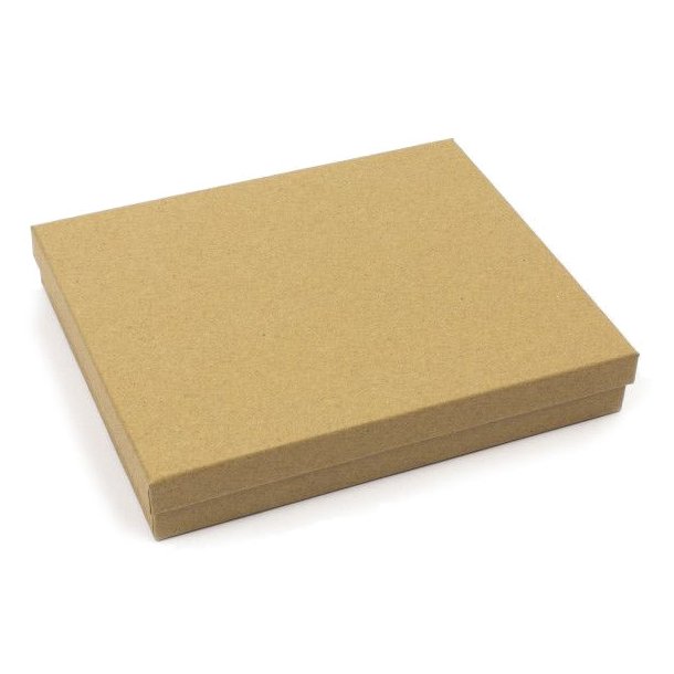 Gift box, recycle, large, elongated, brown, 200x160x30mm, 2pc