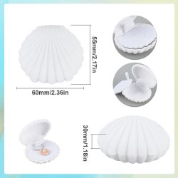 Geschenkbox fr Ohrringe und Ohrstecker, Muschel, wei, 60x50 mm, 1 Stck