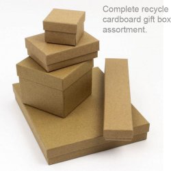 Geschenkschachtel, recycle, gro&szlig;, braun, 200x160x30 mm, 2 Stk.