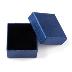 Geschenkschachtel f&uuml;r Schmuck, Marineblau, 50x50x34 mm, 2 Stk.