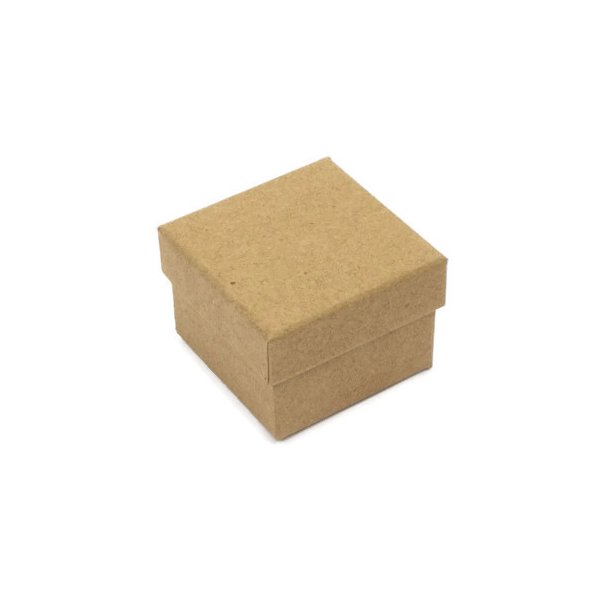 Jewelry gift box, small, brown, recycle, 50x50x34 mm, 2pcs