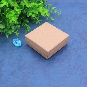 Schmuckschachtel aus braunem Karton, 70x70x26 mm, 2 St�ck