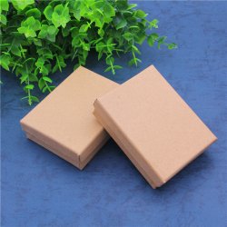 Schmuckschachtel aus braunem Karton, 90x70x27 mm, 2 St�ck