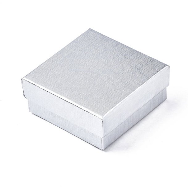 Jewellery box, silver with black velour inlay, 70x70x30 mm, 2 pcs.
