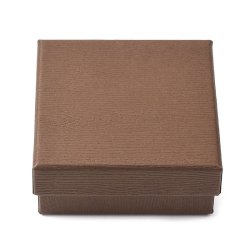 Schmuckschachtel, kamelbraun, Karton, 70x70x30 mm, 2 St�ck