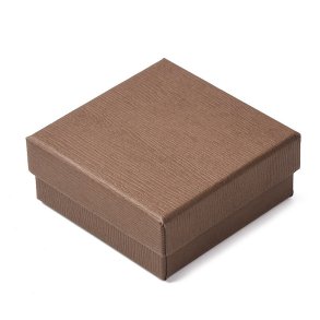 Schmuckschachtel, kamelbraun, Karton, 70x70x30 mm, 2 St�ck