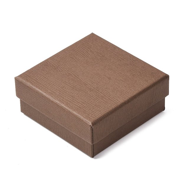 Schmuckschachtel, kamelbraun, Karton, 70x70x30 mm, 2 St�ck