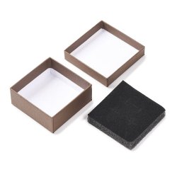 Schmuckschachtel, kamelbraun, Karton, 70x70x30 mm, 2 St�ck