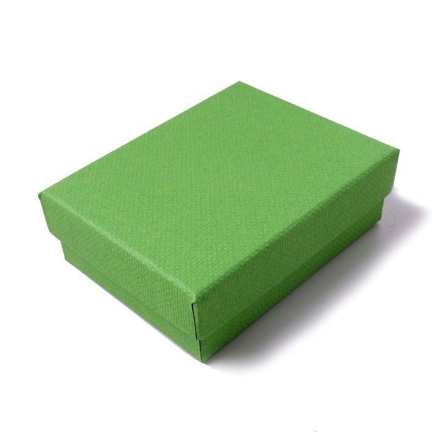 Jewelry gift box, light green, recycle card board, 90x70x30mm, 2pcs.