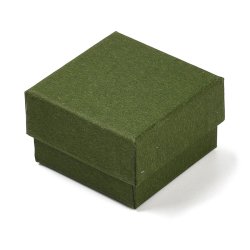 Schmuckschachtel, dunkelolivgr�nes Karton, 51x51x32 mm, 2 St�ck