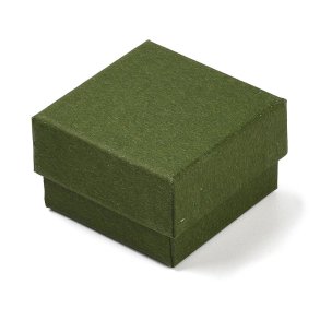 Schmuckschachtel, dunkelolivgr�nes Karton, 51x51x32 mm, 2 St�ck