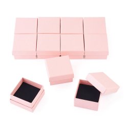 Schmuckschachtel, rosa Karton, 52,5x52,5x31 mm, 2 St�ck