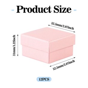 Schmuckschachtel, rosa Karton, 52,5x52,5x31 mm, 2 St�ck