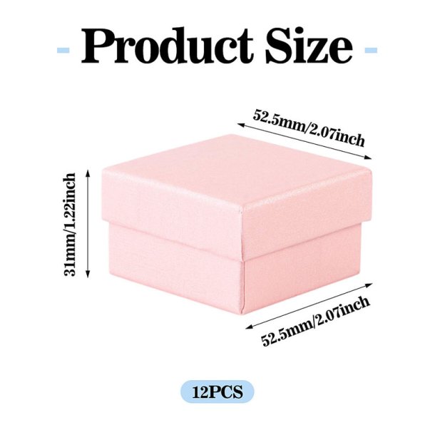 Schmuckschachtel, rosa Karton, 52,5x52,5x31 mm, 2 St�ck