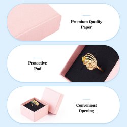 Schmuckschachtel, rosa Karton, 52,5x52,5x31 mm, 2 St�ck