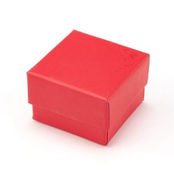 Schmuckschachtel, rotes Karton, 50x50x34 mm, 2 St�ck