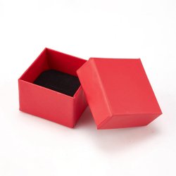 Schmuckschachtel, rotes Karton, 50x50x34 mm, 2 St�ck