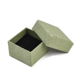 Schmuckschachtel, seegr�n, Karton, 52x52x33 mm, 2 St�ck