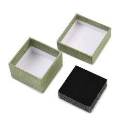 Schmuckschachtel, seegr�n, Karton, 52x52x33 mm, 2 St�ck