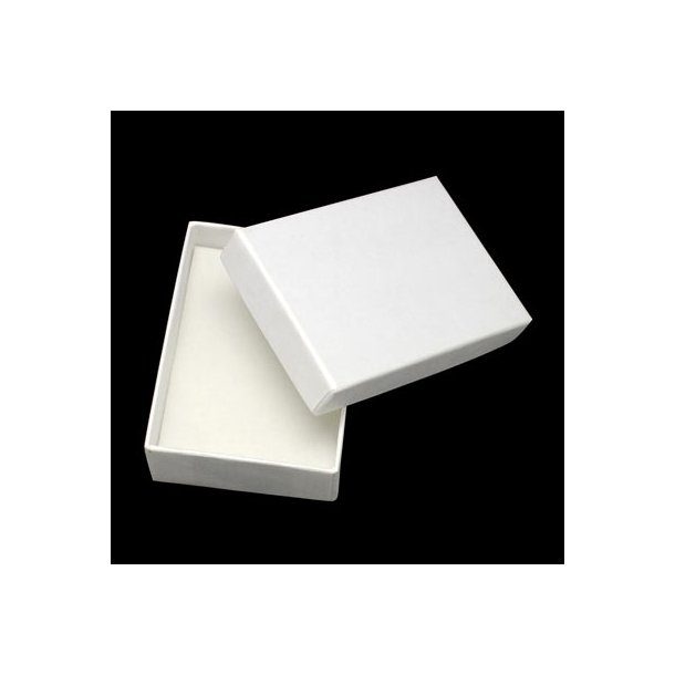 Jewellery gift box, white, 90x65x30mm, 2pcs