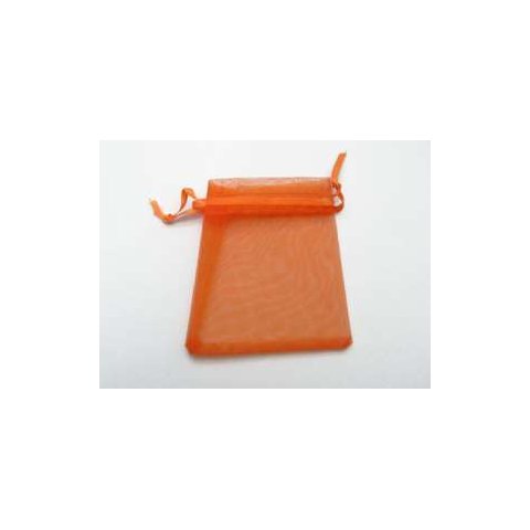 Smykkepose, orange, organza 5,5x7,5 cm, 20 stk.