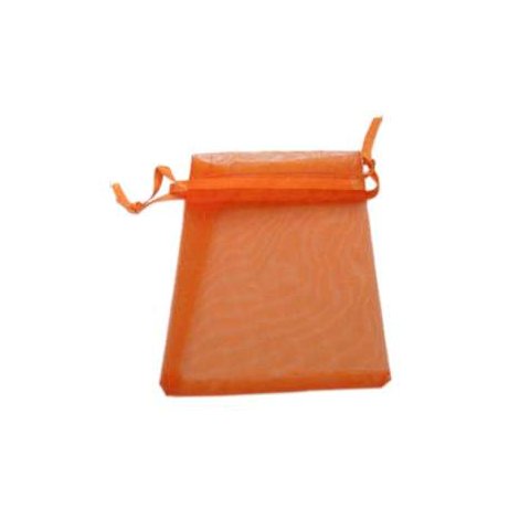 Smykkepose, orange, organza 10x12 cm, 20 stk.