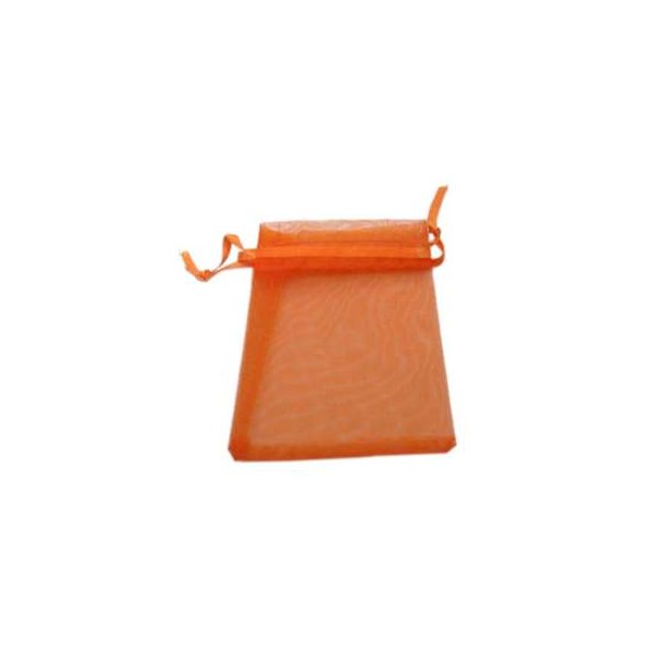 Jewellery bags, orange, organza, 10x12cm, 20pcs