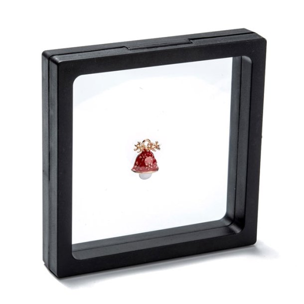 Display frame, clear PE stretch film, black plastic, with white cardboard box, 11x11x2 cm, 1 pc