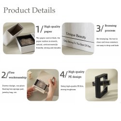 Displayrahmen, klarer PE-Stretchfolie, Schwarzer Kunststoff, mit wei&szlig;er Kartonage, 9x9x2 cm, 1 Stk