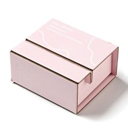 Displayrahmen, klarer PE-Stretchfolie, Schwarzer Kunststoff, mit rosa Kartonage, 7x7x2 cm, 1 Stk