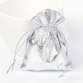 Jewellery bags, silver, 7x9cm, 10pcs