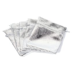 Schmuckbeutel, silbern, 7x9 cm, 10 Stk.