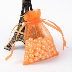 Schmuckbeutel, orange, Organza 7x9 cm, 20 Stk.