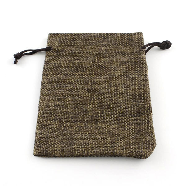 Schmuckbeutel, Jute, dunkel sienna, 7x9 cm, 10 Stk.