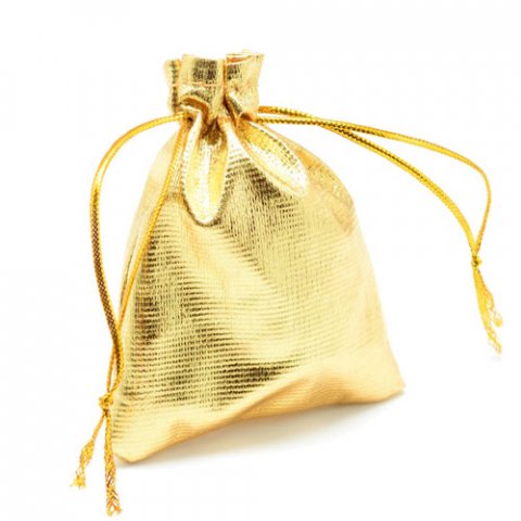 Smykkepose, guld 7x9 cm, 20 stk.