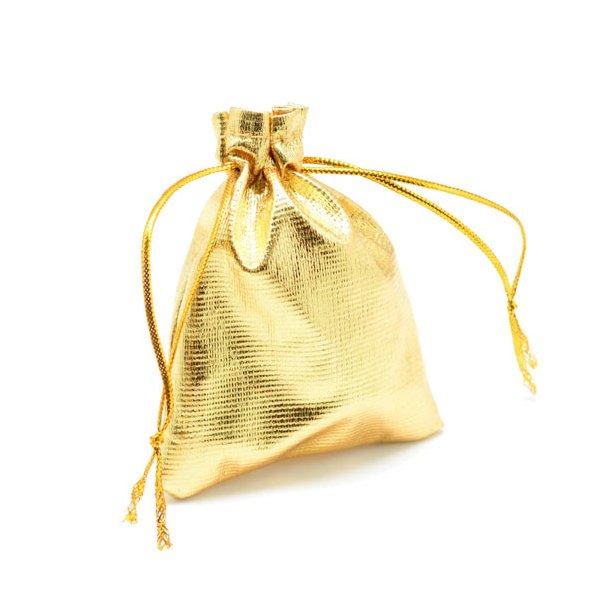 Smykkepose, guld 7x9 cm, 20 stk.