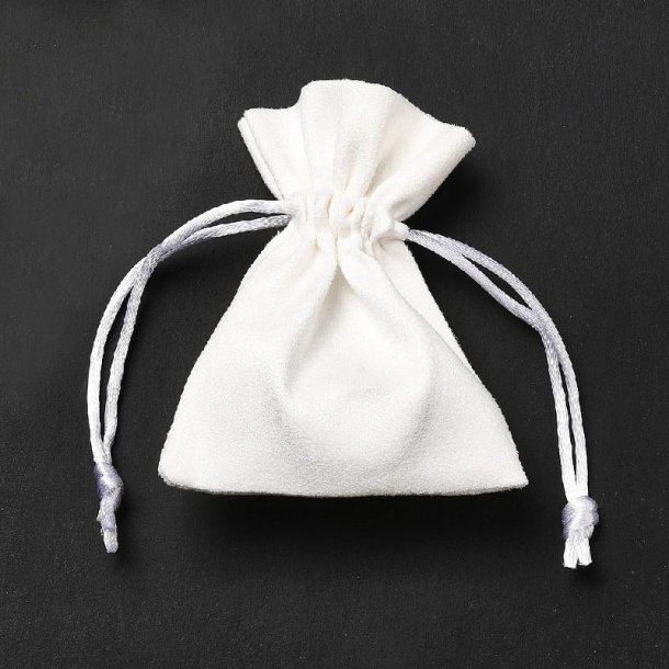 Schmuckbeutel, Geschenkbeutel fr Schmuck, wei, Velours, 90 x 70 mm, 10 Stck